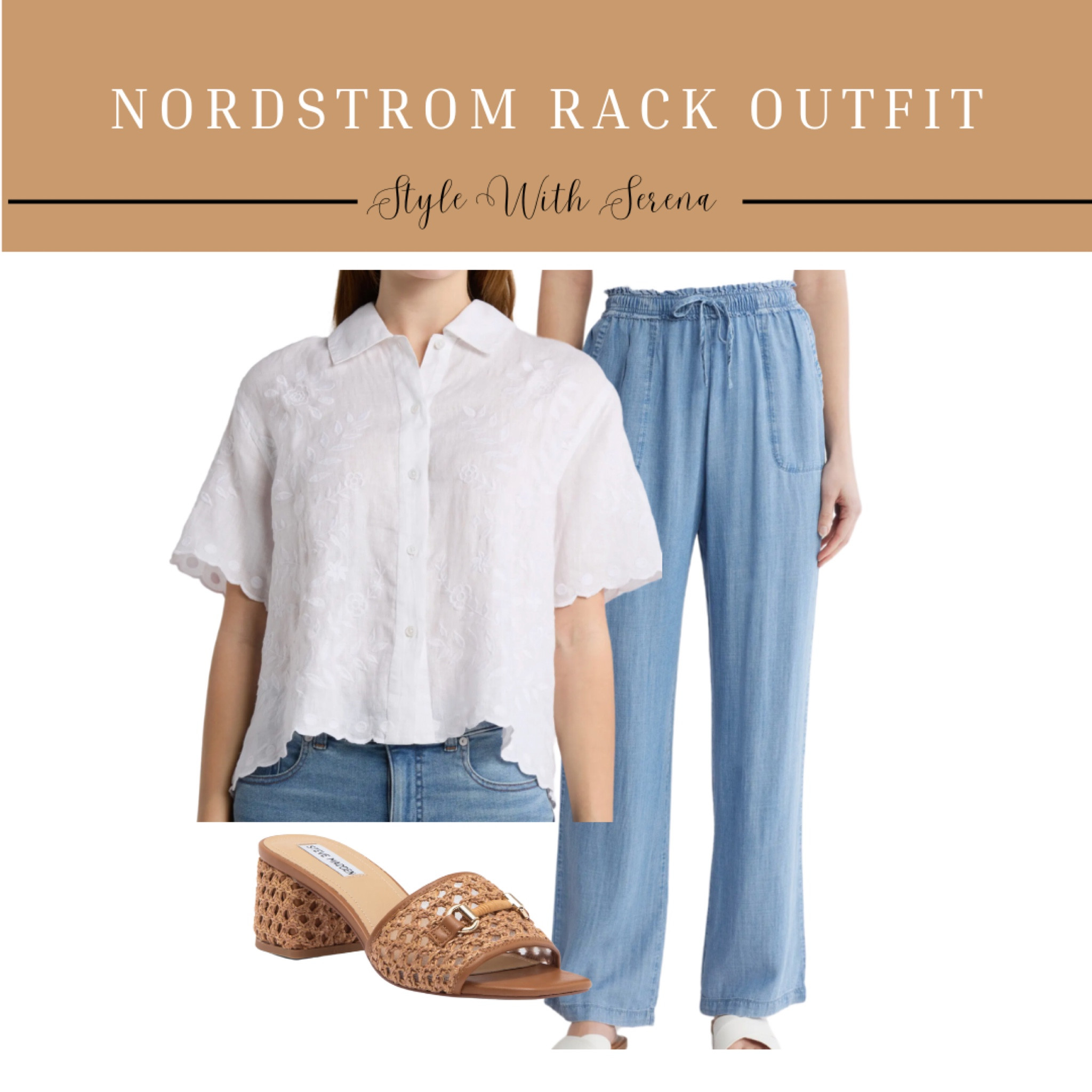 Nordstrom rack outfit, Nordstrom rack style, white blouse, denim, heels, spring outfit 

#LTKFindsUnder100 #LTKStyleTip #LTKSaleAlert