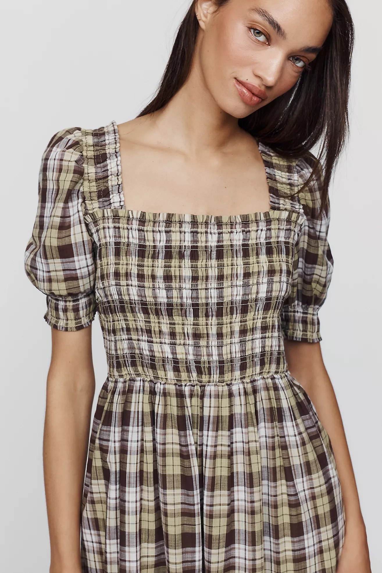 By Anthropologie Peregrine Puff-Sleeve Midi Dress | Anthropologie (US)