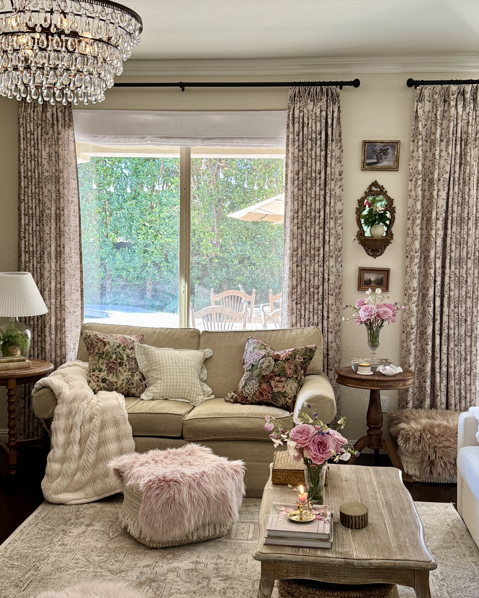 Pink cottage style living room; vintage style floral curtains 

Two Pages Sara Le pinch pleat curtains in Porcelain.

Curtain discount code: JOYFUL for 24% off your order. 

Curtains, window treatments, floral curtains, vintage floral curtains, pink decor, pink aesthetic, modern cottage style, cottage core aesthetic , custom curtains 

#LTKHome