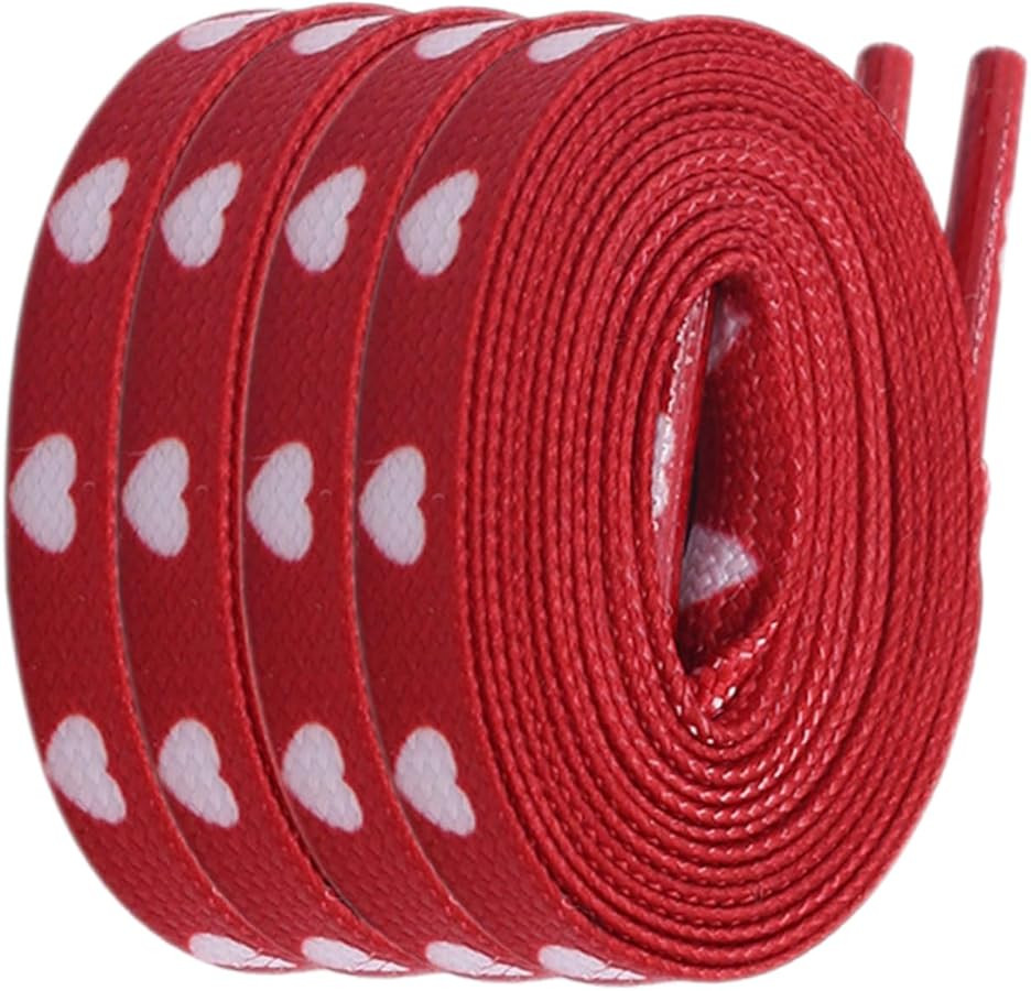 2pairs Heart Shaped Flat for Casual and Athletic Shoes Laces for Sneakers and Wear-resistant for | Amazon (US)