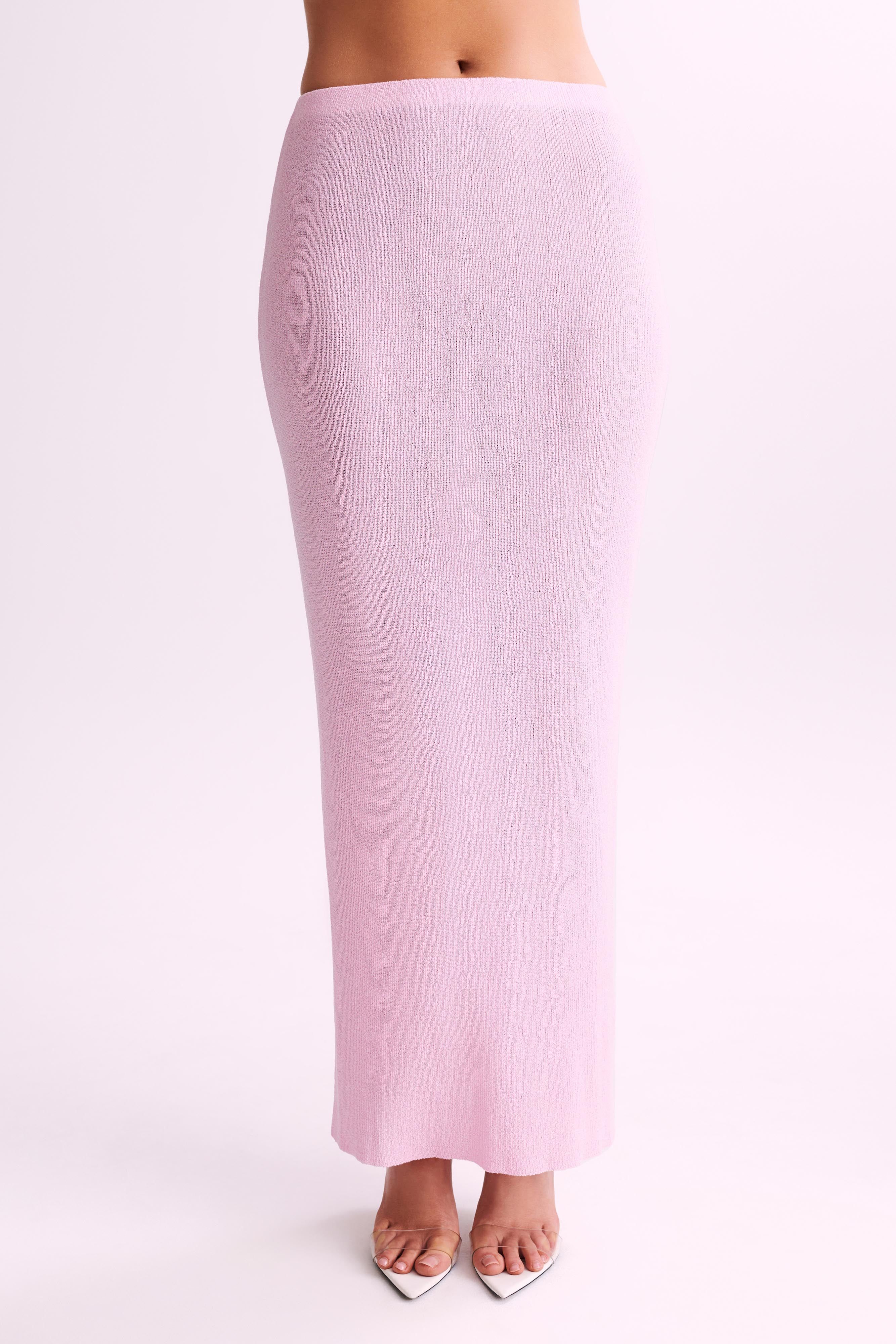 Maribelle Knit Maxi Skirt - Blush Pink | MESHKI US