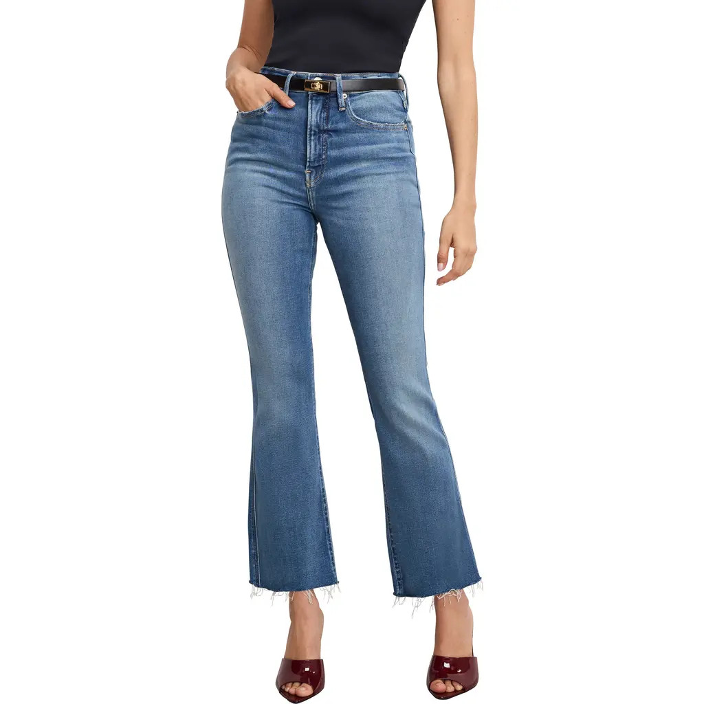 Good American Soft-Tech Good Standard Kick Flare Jeans in Indigo1026 at Nordstrom Rack, Size 00 | Nordstrom Rack