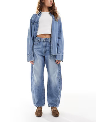 Levi's cinch barrel jeans in mid blue | ASOS (Global)