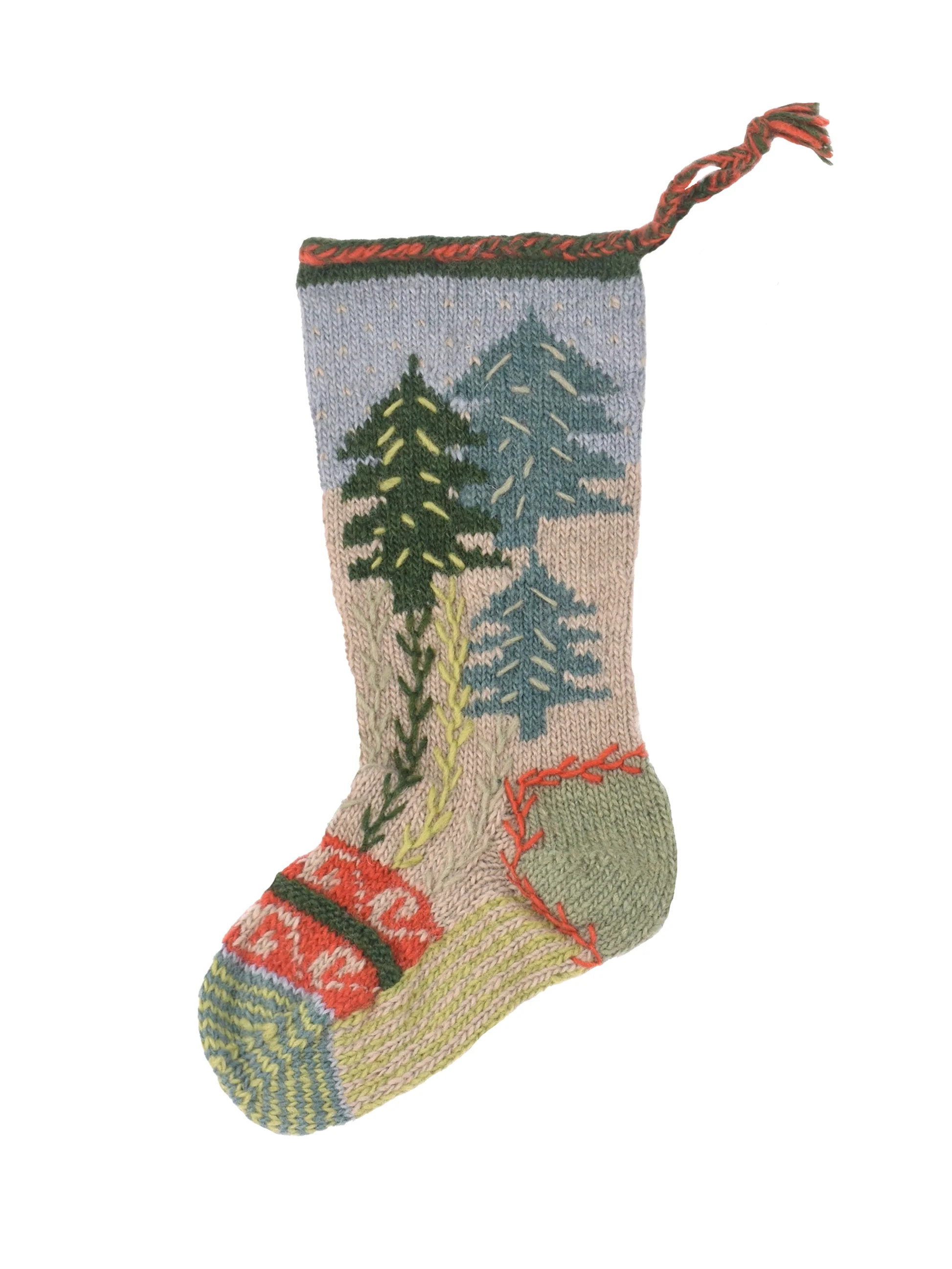 Woodland Forest Wool Knit Christmas Stocking | Weston Table