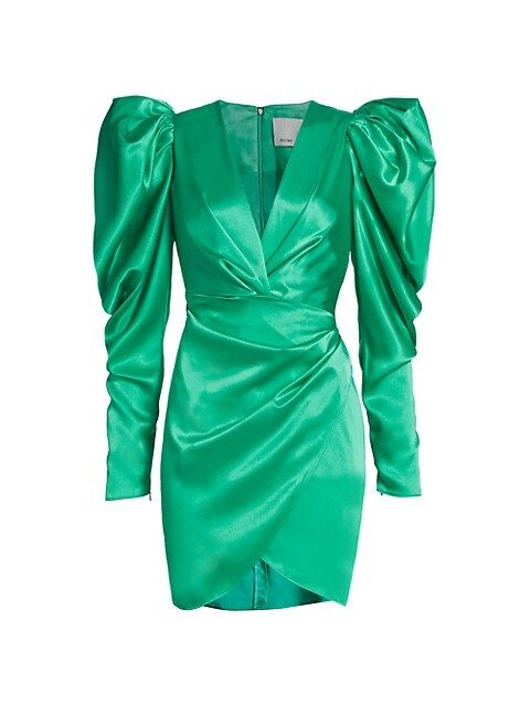 Irwin Puff-Sleeve Satin Mini Dress | Saks Fifth Avenue