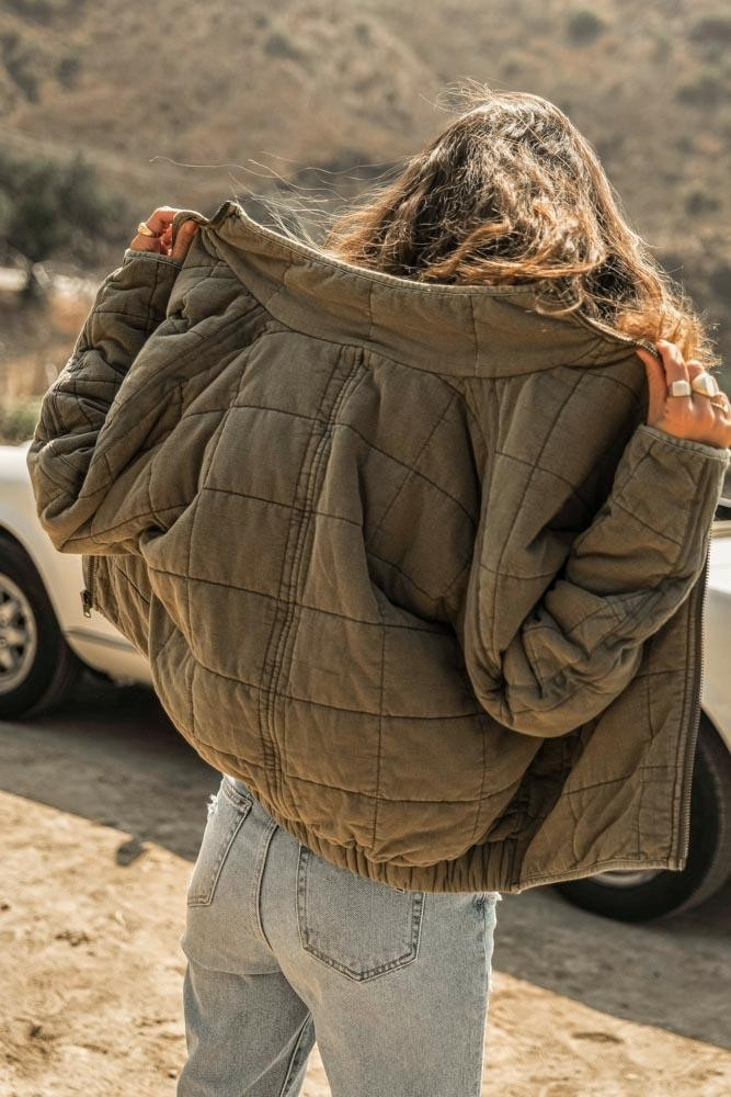 PREORDER - Acid Wash Quilted Bomber Jacket | Böhme US