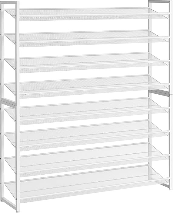 Shoe Rack, Long Shoe Organizer,Max Holds 50 Pairs,8 Tier Metal Shoe Storage Shelf,4-Tier Stackabl... | Amazon (US)