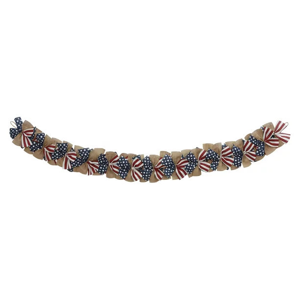 Way to Celebrate 4th of July Patriotic 6ft  Burlap Garland, Red/White/Blue | Walmart (US)