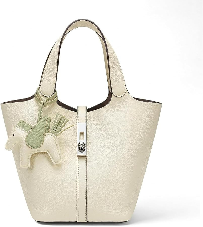 Tote Bag for Women Vegan Leather Bucket Purse for Women Top Handle Handbag Shoulder Bag with Deta... | Amazon (US)