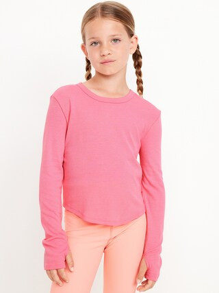 UltraLite Long-Sleeve Rib-Knit T-Shirt for Girls | Old Navy (US)