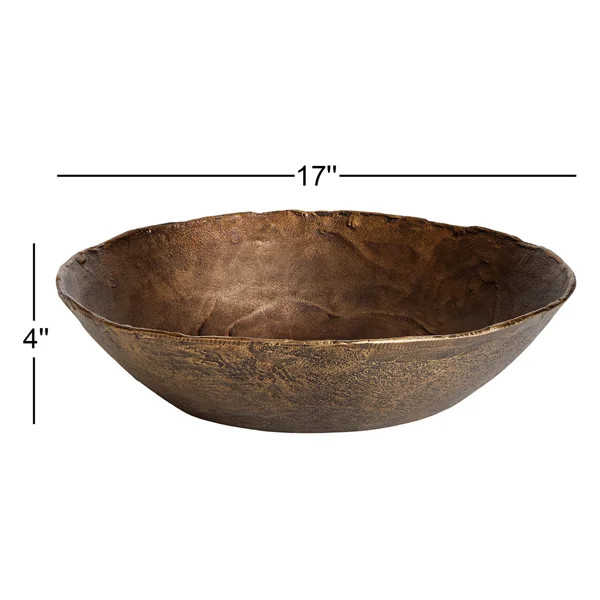 Fulkerson 17" W Round Metal Decorative Bowl | Wayfair North America