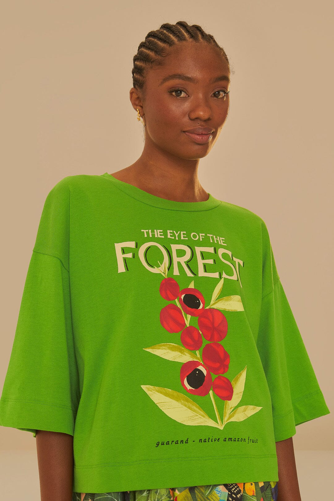 Green The Eye Of The Forest Organic Cotton T-Shirt | FarmRio (US)