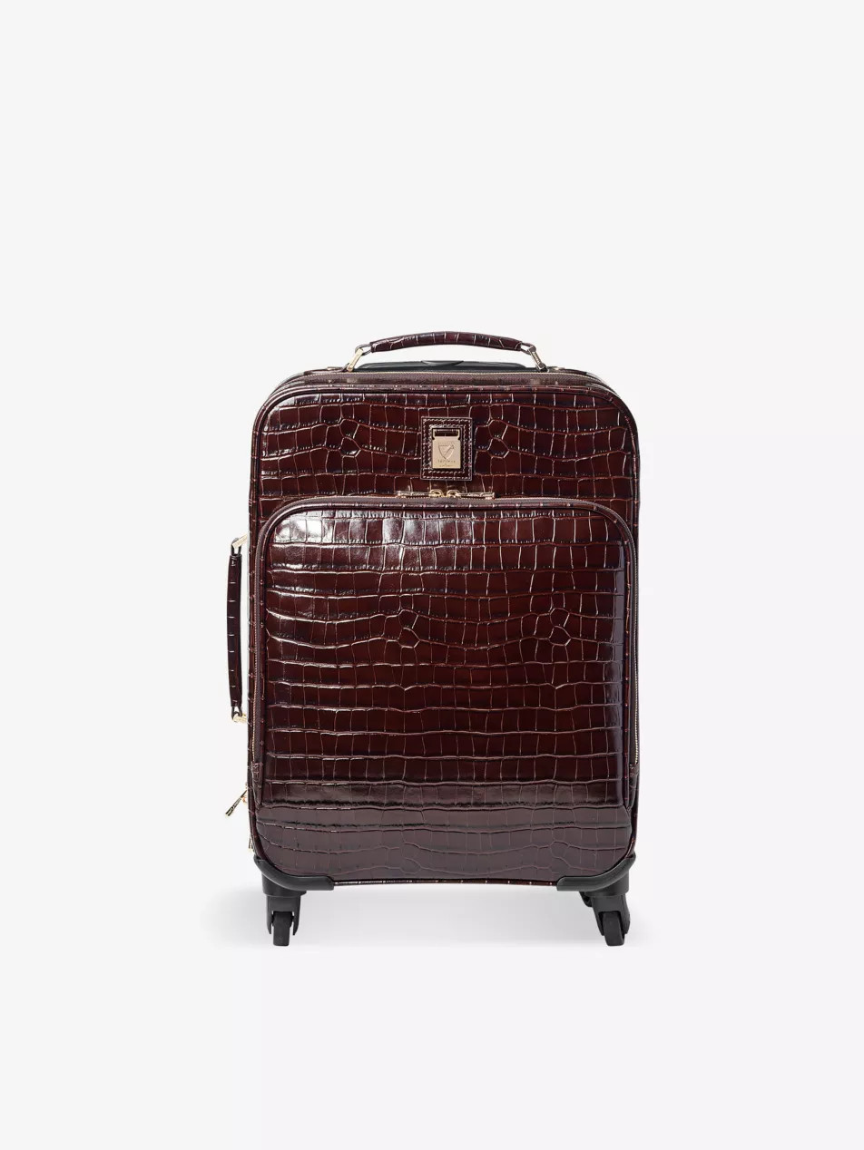 Connaught croc-effect leather cabin suitcase 49.5cm | Selfridges
