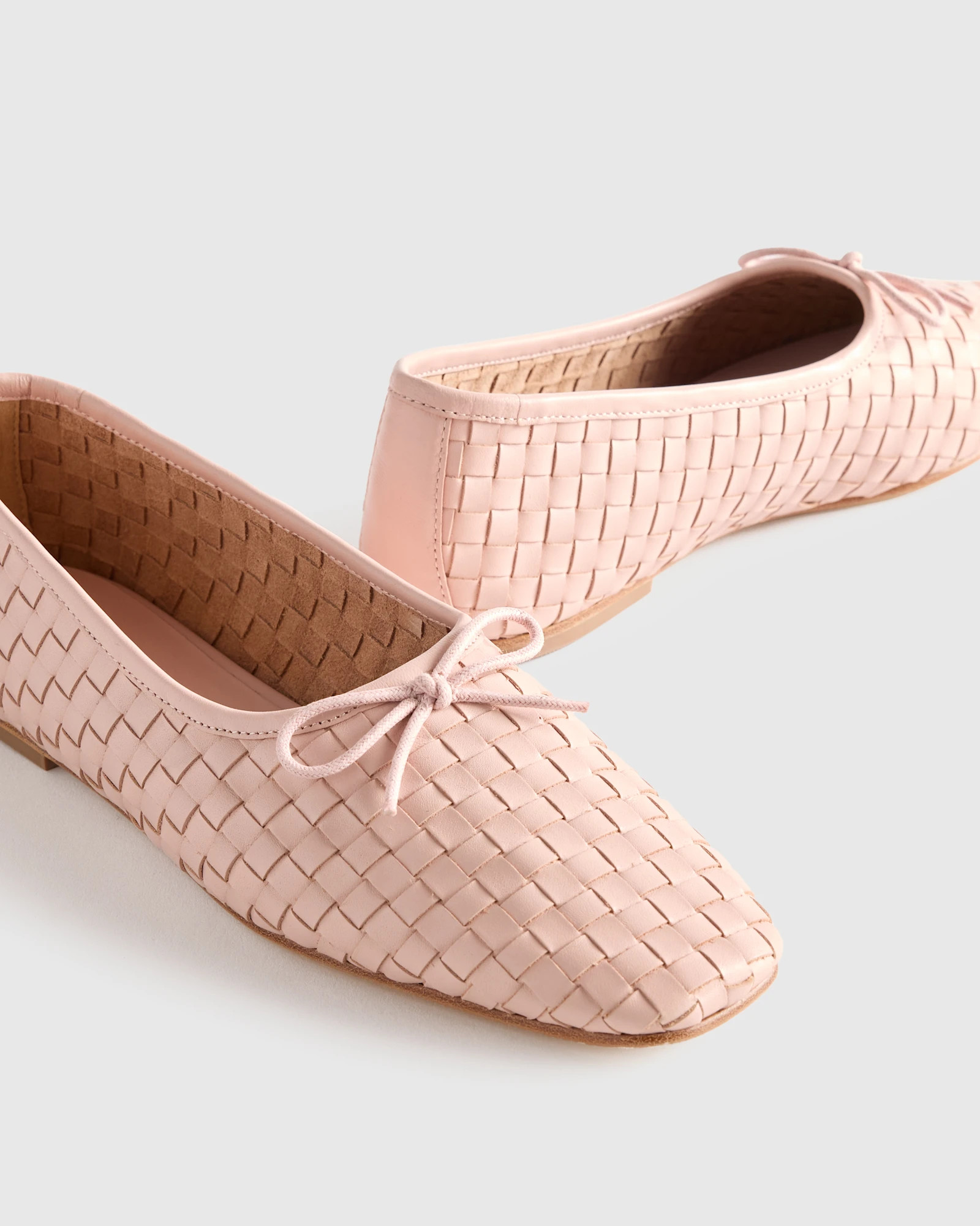 Italian Leather Handwoven Square Toe Ballet Flat | Quince