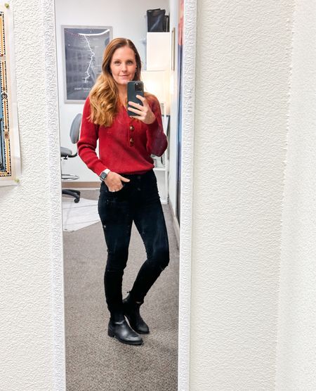 Christmas Spirit Day! 🎄✨🎁
Red Sweater: Small
Black Corduroy Pants: 00

Christmas Outfits
Teacher Outfits

#LTKworkwear #LTKHoliday #LTKfindsunder50