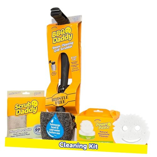 Scrub Daddy Household Cleaning + BBQ Bundle - BBQ Daddy Bristle Free Grill Brush - 2 Microfiber Cleaning Towels - All Purpose Cleaner PowerPaste Cleaning Paste + Scrub Mommy Sponge | Amazon (US)