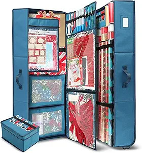 Hearth & Harbor Holiday Storage with Christmas Bins and Ribbon Organizer - Fade Resistant Wrappin... | Amazon (US)