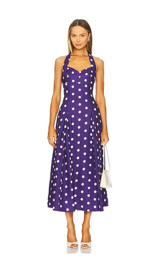 x REVOLVE Seraphina Seamed Midi Dress in Navy | Revolve Clothing (Global)