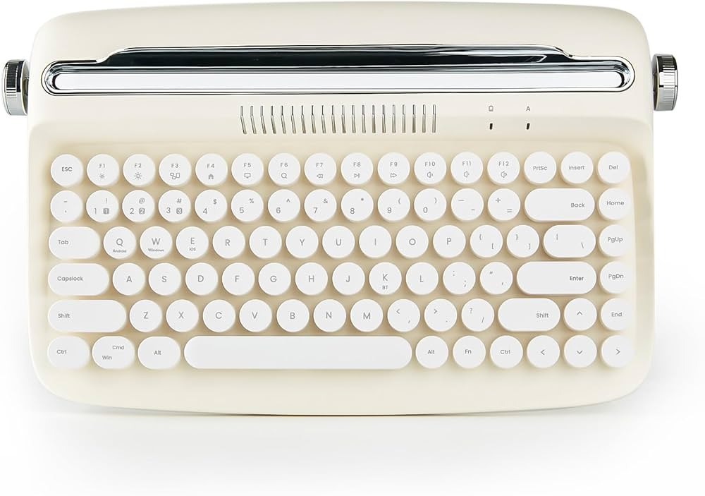 YUNZII ACTTO B303 Wireless Typewriter Keyboard, Bluetooth Connection, Cute Retro Aesthetic Design... | Amazon (US)