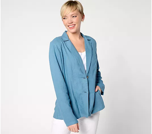 Make Your Selection: Denim & Co. Naturals Linen Blend Blazer | QVC