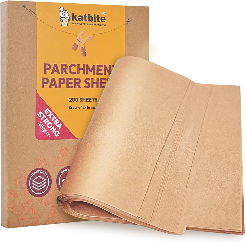 Katbite 200Pcs 12x16 In Unbleached Parchment Paper for Baking, Precut Parchment Paper Sheets, Hea... | Amazon (US)