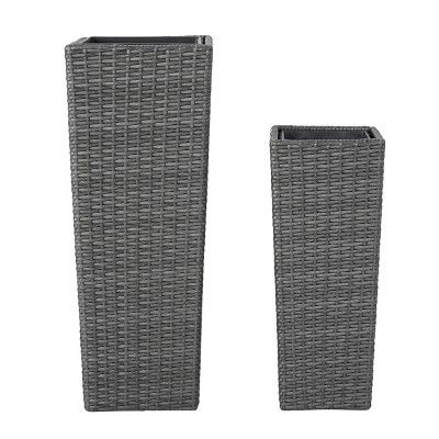 Everest 31" And 23" Cone Column Wicker 2pk Planters - Christopher Knight Home® | Target