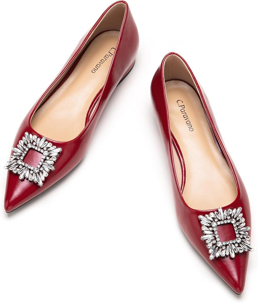 C.Paravano Women’s Flats I Leather Flats Shoes Women I Ballet Flats for Women I Pointed Toe Fla... | Amazon (US)