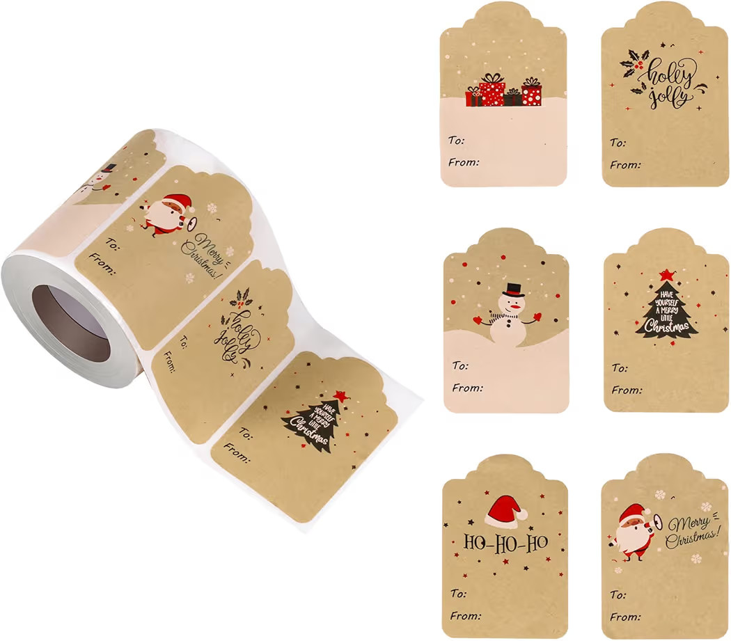 300pcs Christmas Tags Self-Adhesive, 2x3inch Christmas Name Tags Stickers Roll Label for Envelopes Boxes Cards Xmas Decoration Gift Wrapping | Amazon (CA)