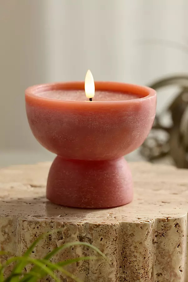 Flameless Rustic Pillar Candle, Low | Anthropologie (US)