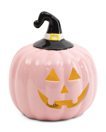 9.25in Led Ceramic Jack O Lantern With Witch Hat | Halloween | Marshalls | Marshalls
