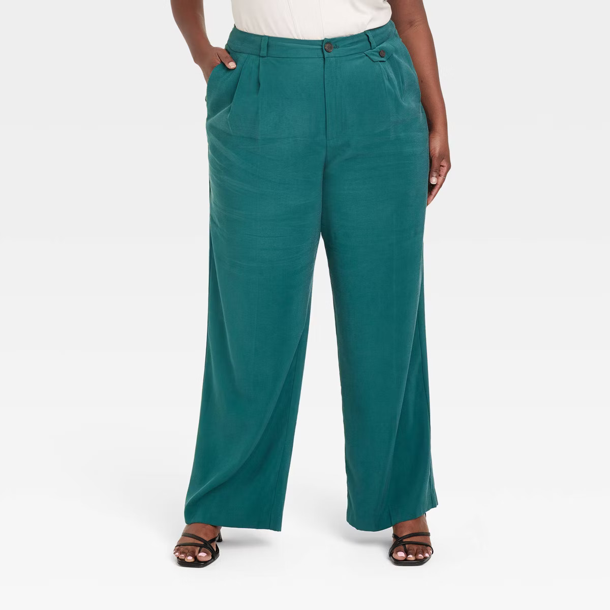 Women's High-Rise Relaxed Fit Full Length Baggy Wide Leg Trousers - A New Day™ | Target