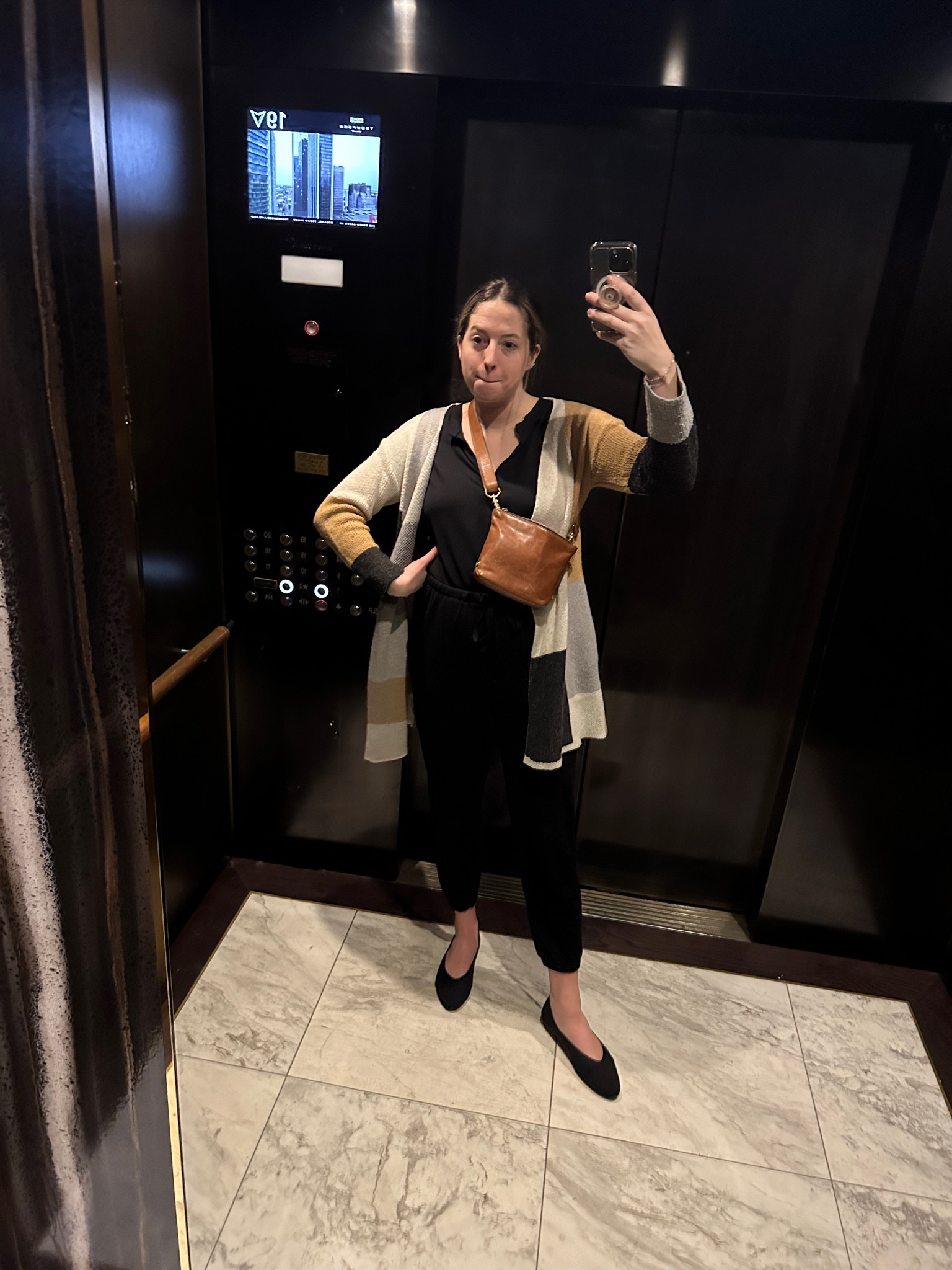 This is my go to outfit when I have to travel for work. So soft and comfy but professional for the office!