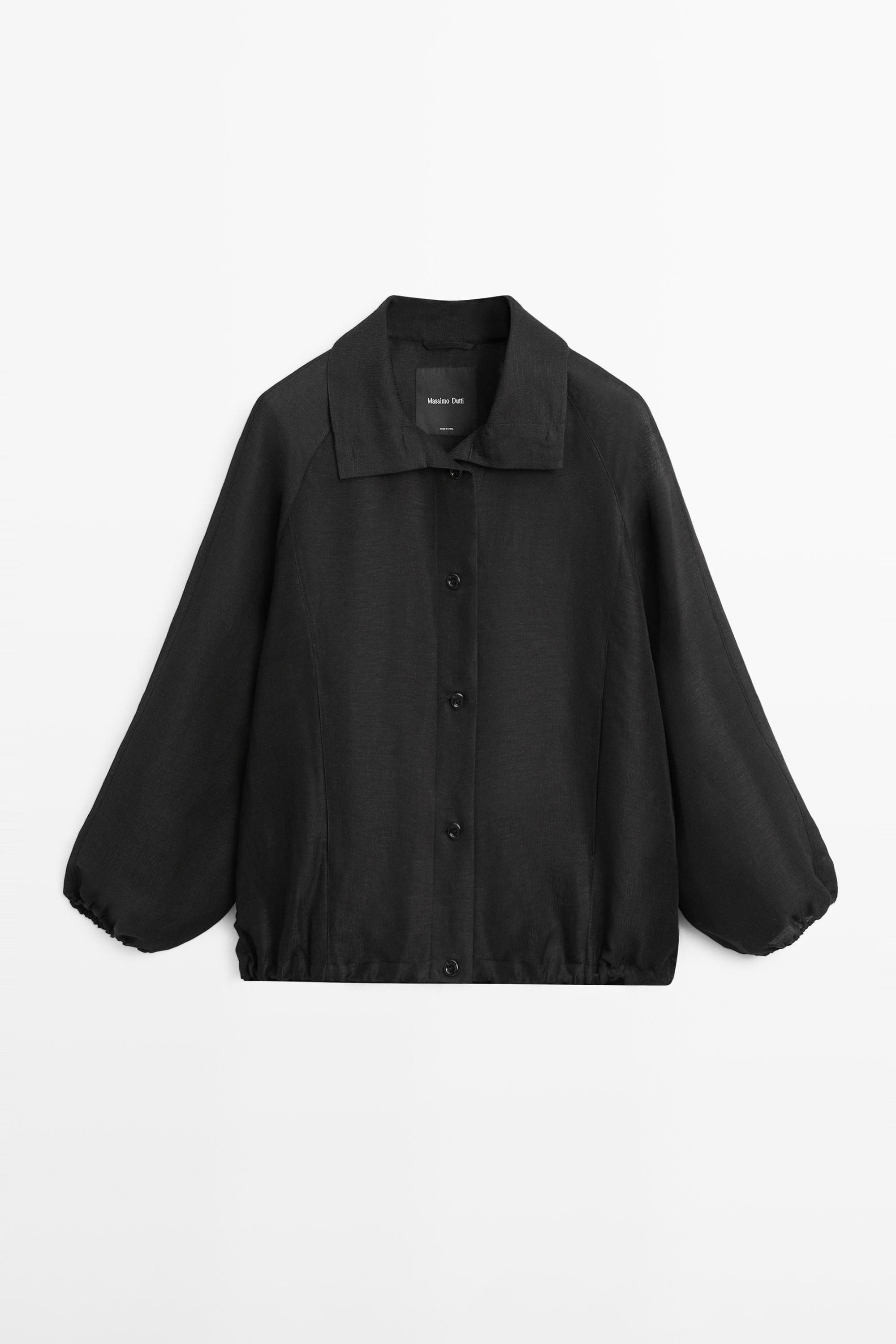 Bomberjacke aus Leinen und Seide | Massimo Dutti DE