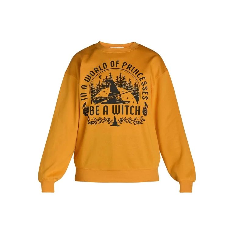 Halloween Women’s Be a Witch Graphic Sweatshirt, Sizes XXS-XXL | Walmart (US)