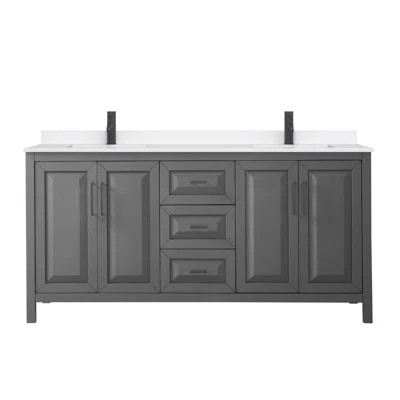 Daria 72'' Double Bathroom Vanity with Quartz Top | Wayfair North America