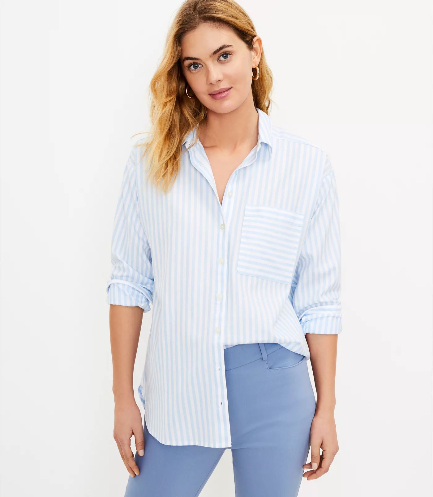 Striped Boyfriend Shirt | LOFT | LOFT