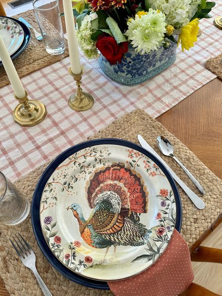 Thanksgiving tablescape // Thanksgiving table // pottery barn plates // turkey plate // dinner plates 

#LTKhome #LTKfindsunder100