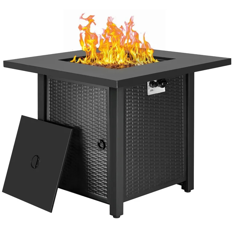 Lacoo 28" Propane Fire Pit Table Outdoor 40,000 BTU Gas Fire Pit with Lava Rocks and Cover | Walmart (US)