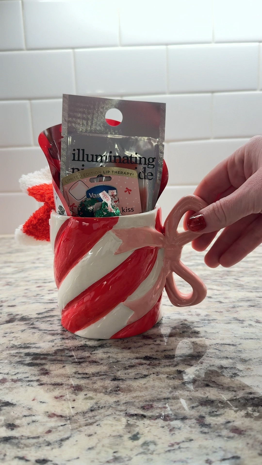 A Christmas Hug in a Mug☕️🎄
Because sometimes the best gift is a tiny bundle of cozy, wrapped in a festive cup. 
Fill a cute holiday mug with a face mask, lip balm, candies, and a little love. Perfect for teachers, coworkers, neighbors, friends… anyone who could use a hug this season.

I picked up this cute coffee cup at Hobby Lobby, so I can’t link it. But I linked some other cute options for you!