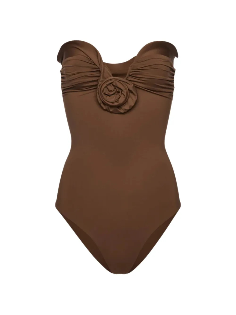 Magda Butrym Gerüschter Badeanzug Mit Blumendetail | Braun | FARFETCH DE | Farfetch Global