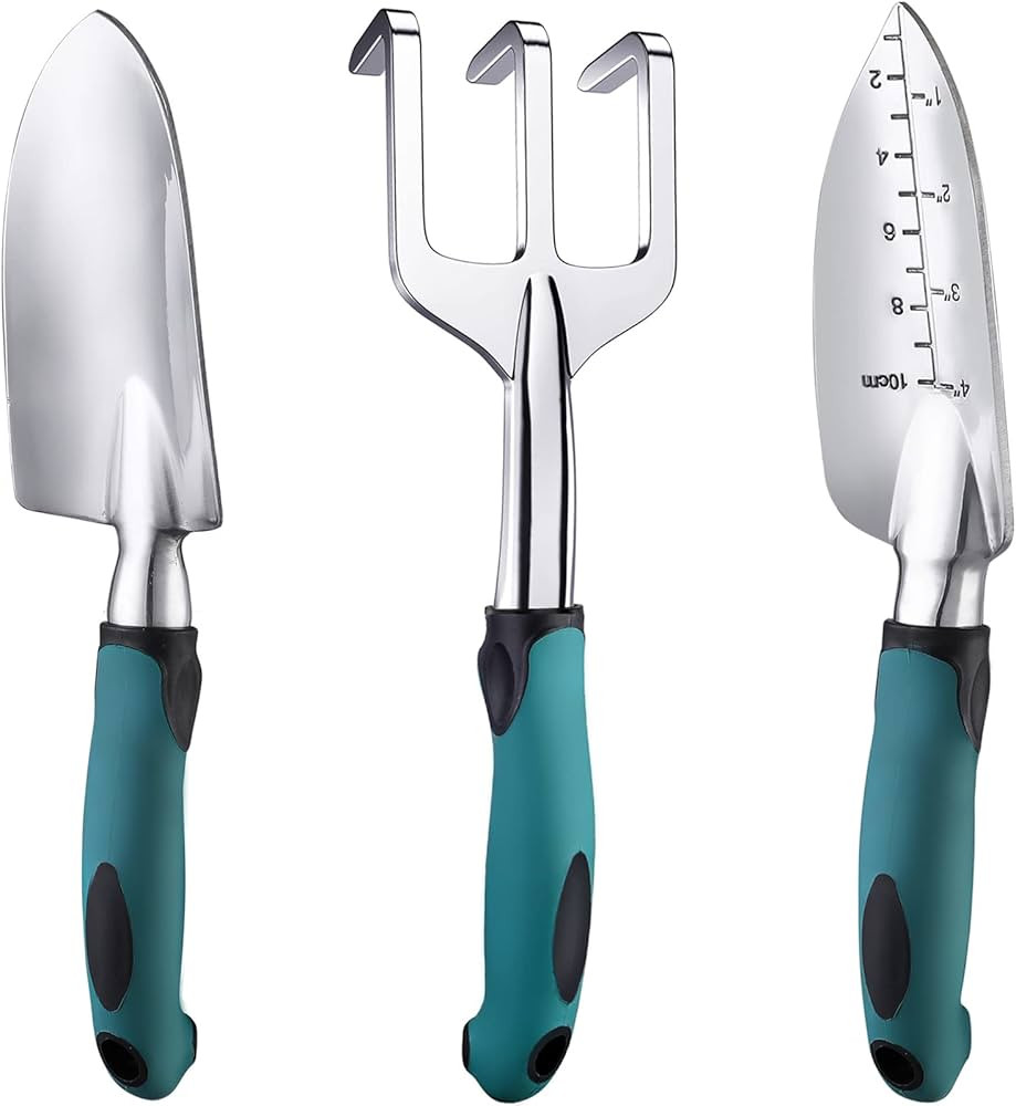 FANHAO Garden Tools Set, 3 Piece Heavy Duty Gardening Tools Cast Aluminum with Soft Rubberized No... | Amazon (US)