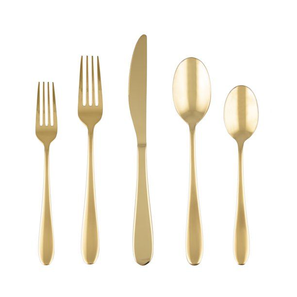 Cambridge Silversmiths Byram Gold 20-Piece Flatware Set, Service for 4 - Walmart.com | Walmart (US)