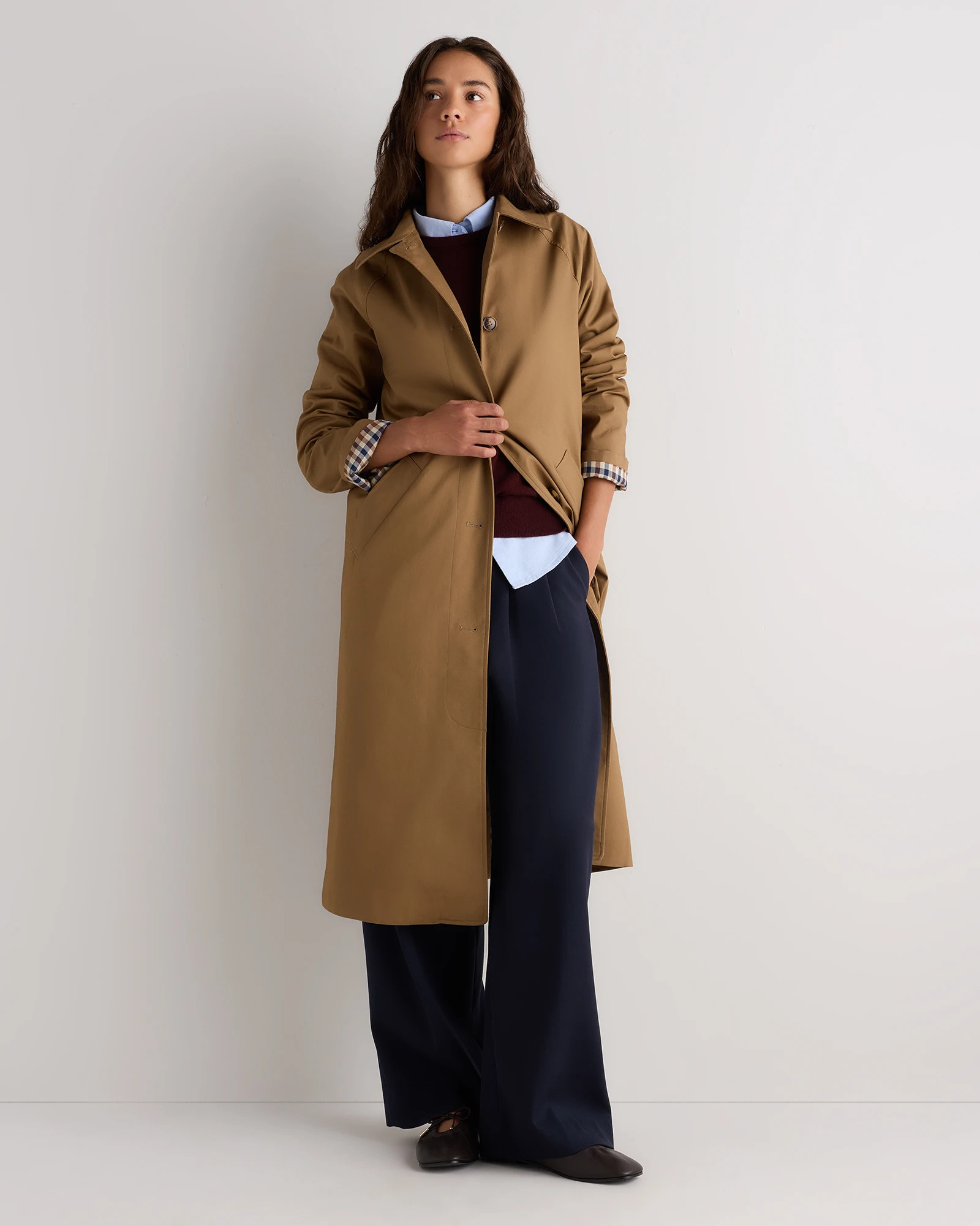 Comfort Stretch Mac Coat in Dark Khaki | Quince