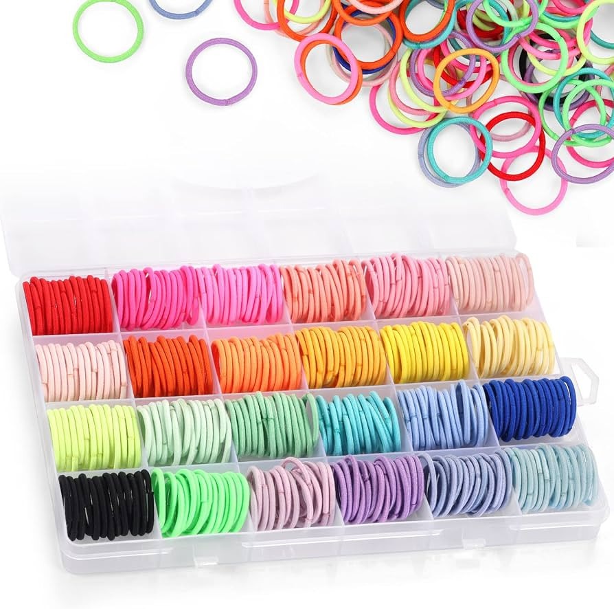 Funtopia Hair Ties Set, 336Pcs Small Elastic Hair Bands for Girls, Colorful Ponytail Holders Hair... | Amazon (US)