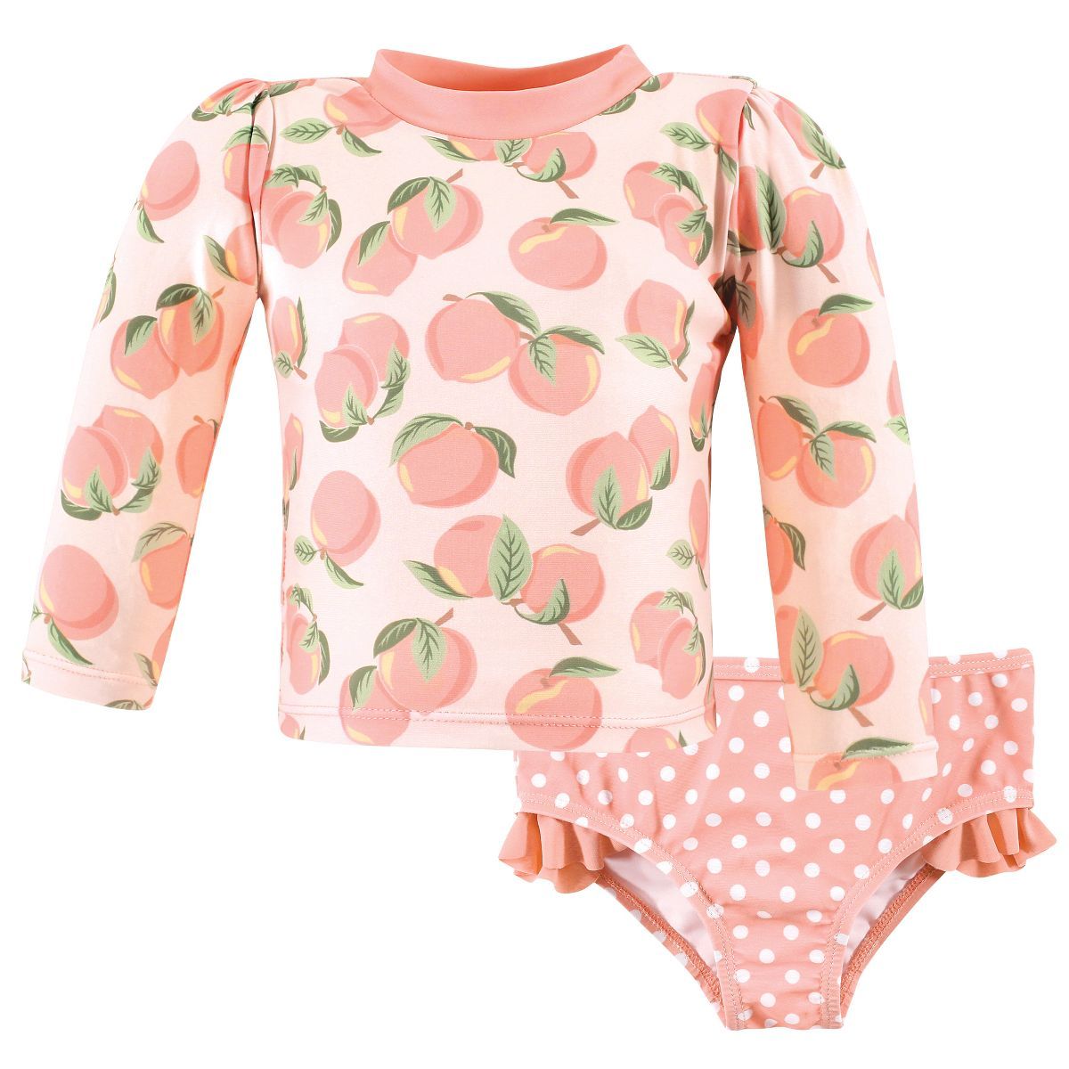 Hudson Baby Girls Swim Rashguard Set, Pink Peach | Target