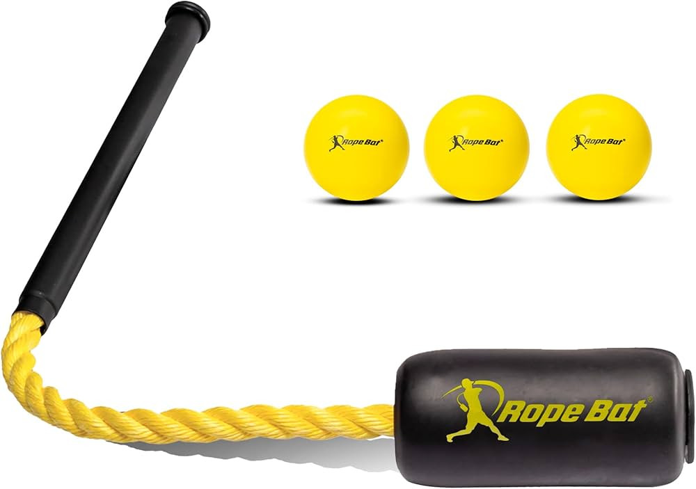 Rope Bat - Ultimate Rope Bat Swing Trainer w/ 3 Soft Training Balls – Baseball & Softball Hitti... | Amazon (US)