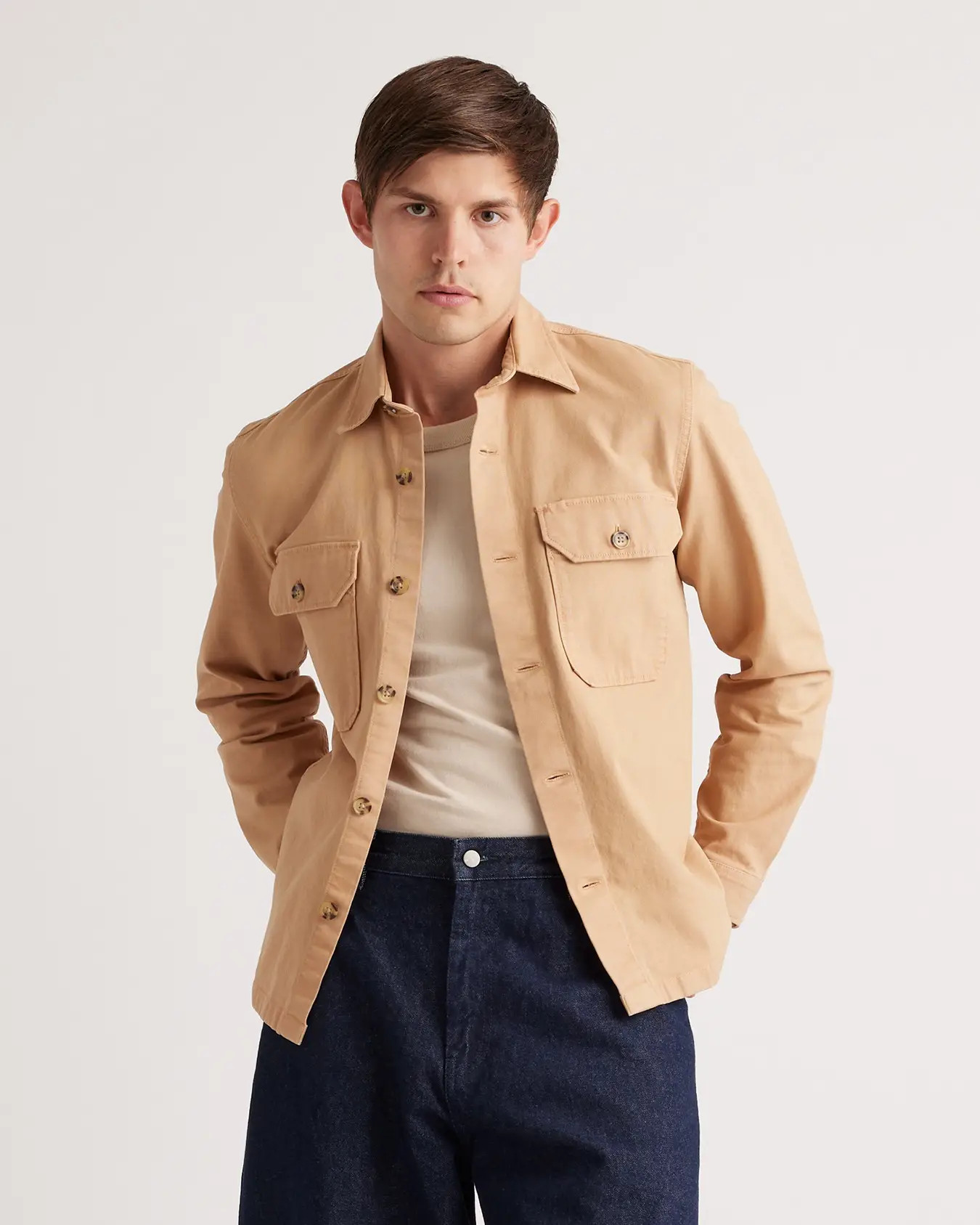 Double-brushed Stretch Overshirt Jacket | Quince