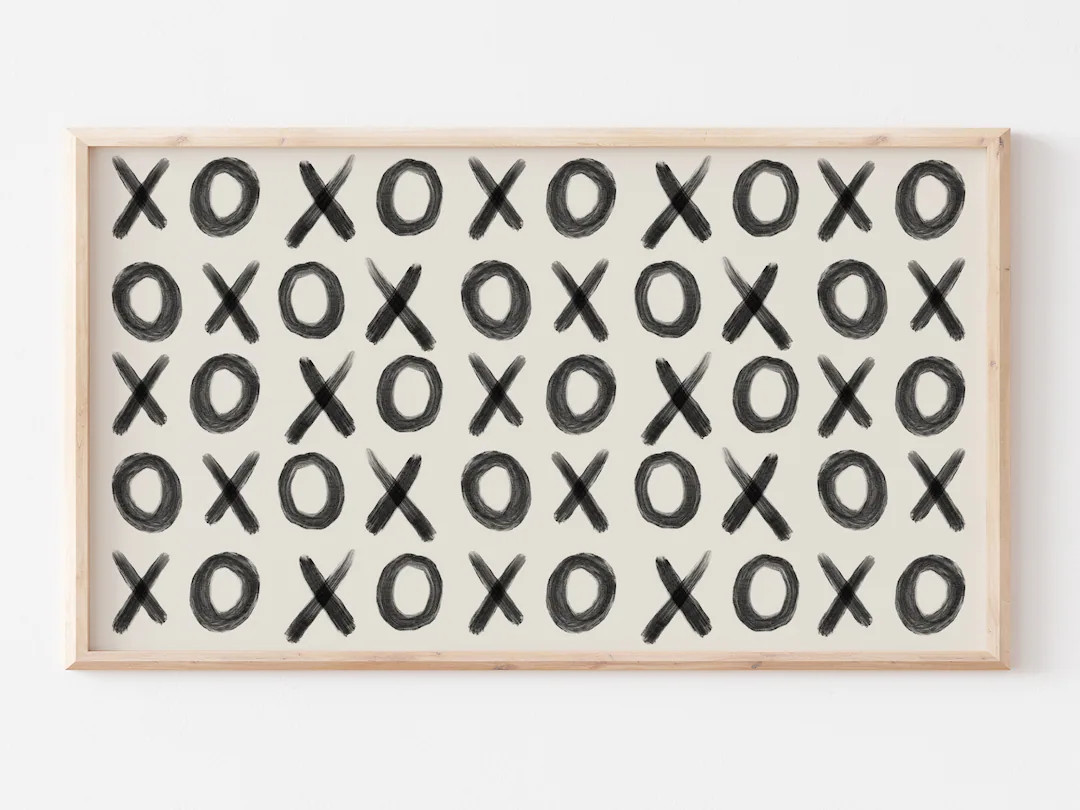 Samsung Frame TV Art File Valentines Day XO Art Neutral February Painting Modern Farmhouse Art Bl... | Etsy (US)