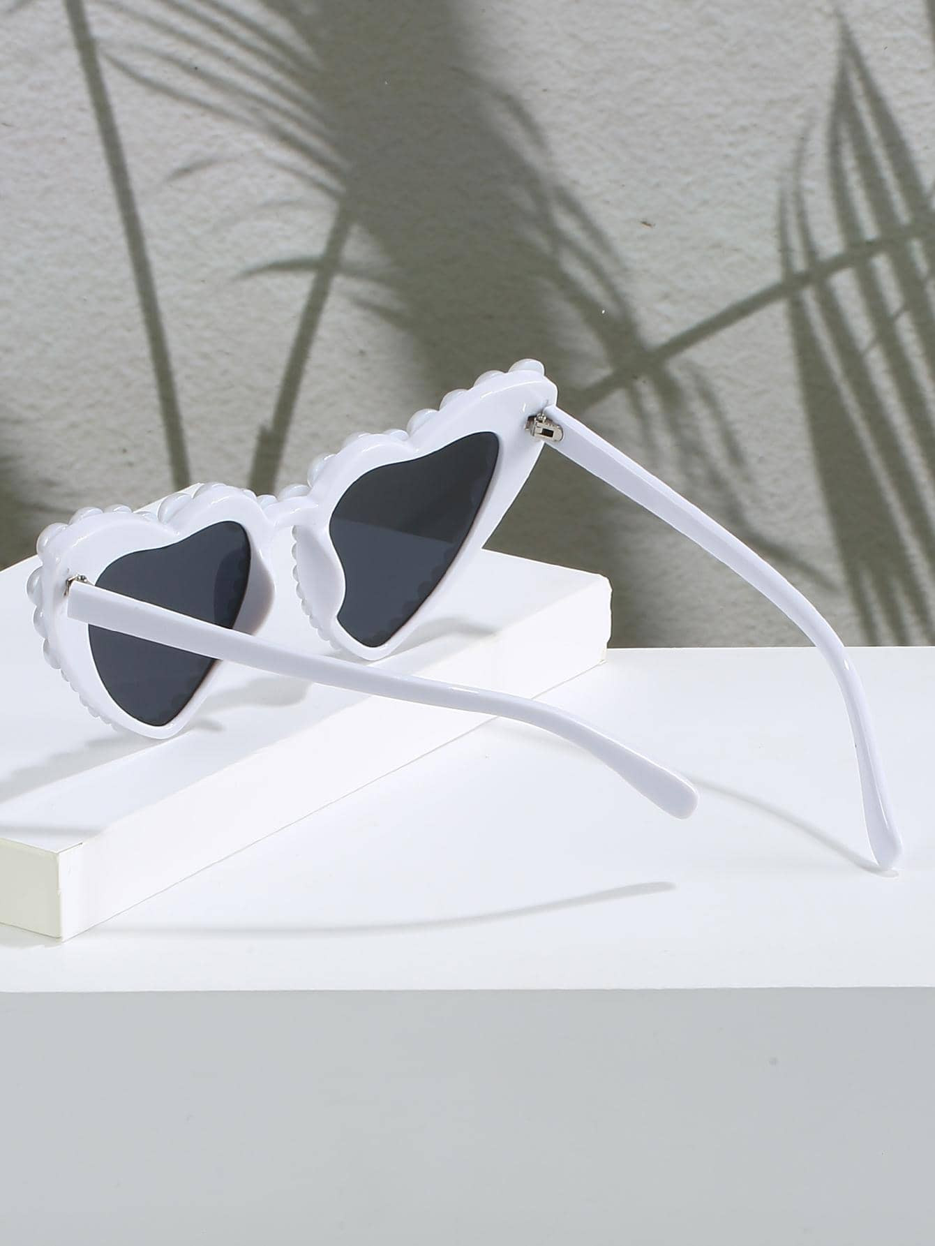 1pc Y2k Heart Shaped Pearl Decor Fashion Eyeglasses With Pc Frame, Ideal For Teenagers As Hallowe... | SHEIN