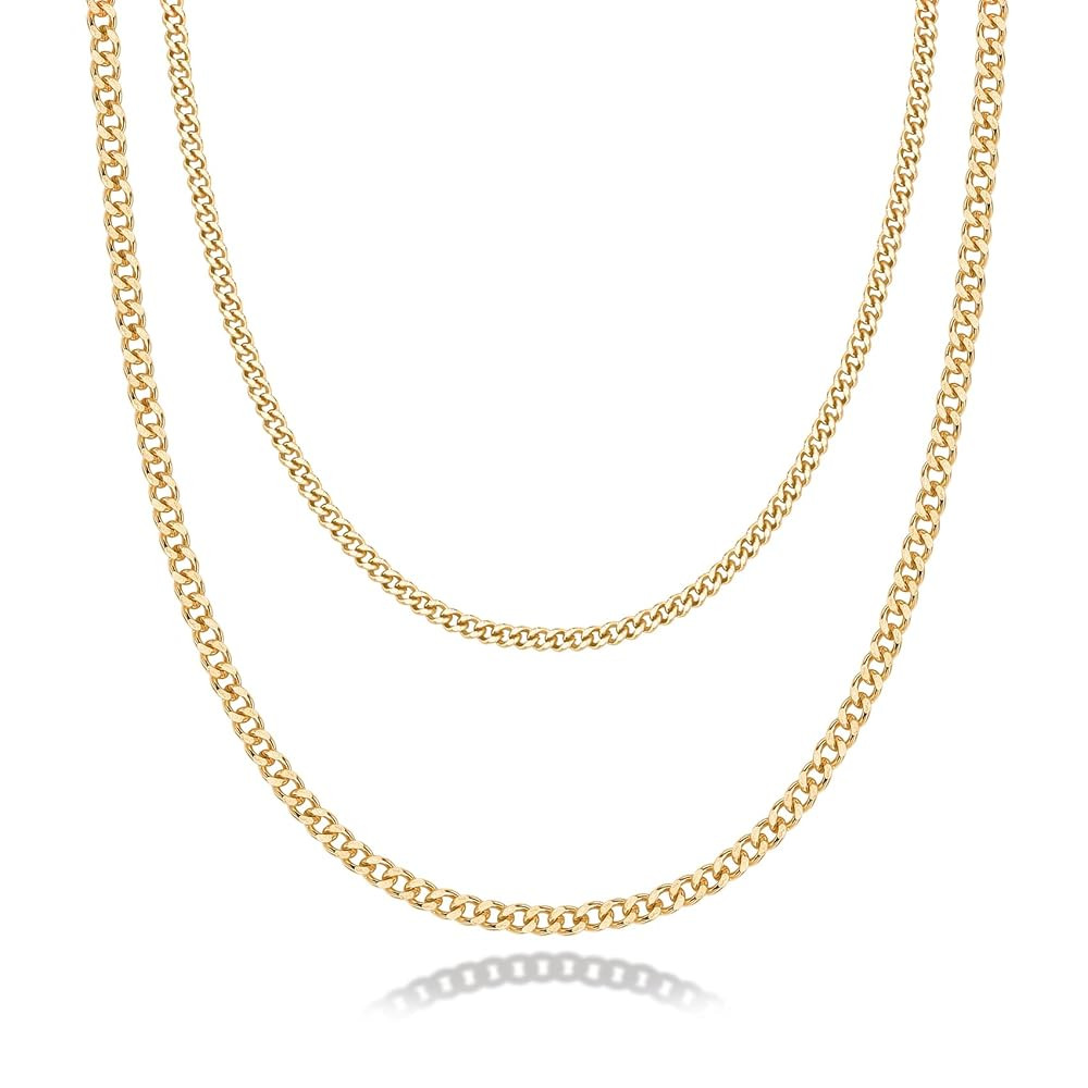 PAVOI 14K Gold Plated Dainty Layering Necklaces for Women | Snake Chain, Curb Link, Paperclip Lay... | Amazon (US)